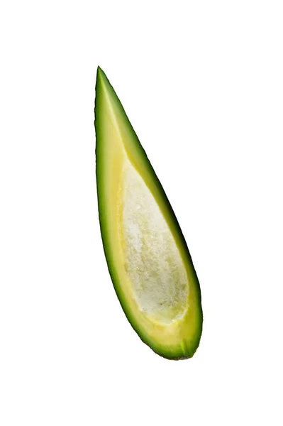 Cut Avocado Fruit White Isolate Top View — Stock Photo, Image