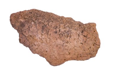 Beyaz üzerine izole edilmiş büyük düz kumtaşı taşı..