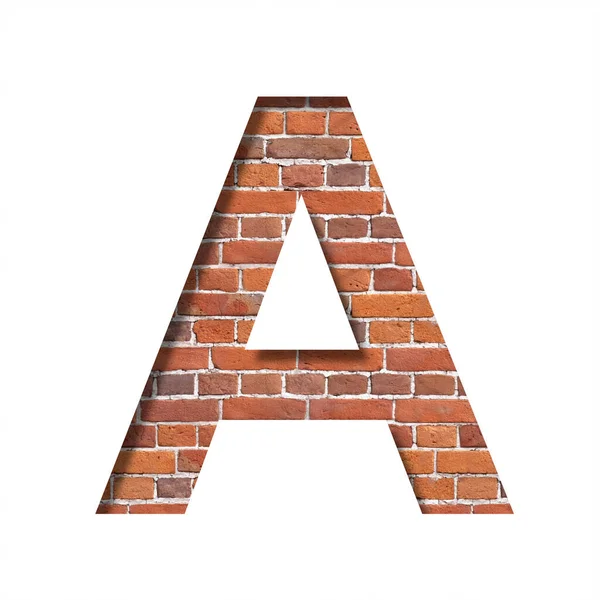 Lettertype Brick Texture Letter Uit Papier Gesneden Een Achtergrond Van — Stockfoto