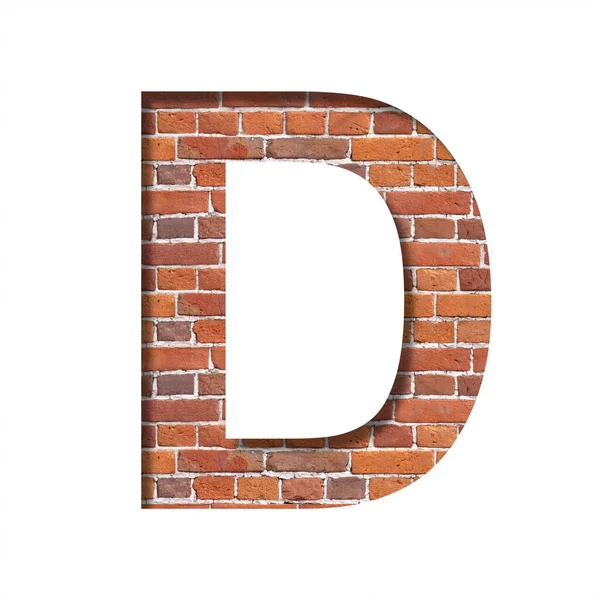 Lettertype Brick Texture Brief Uit Papier Gesneden Een Achtergrond Van — Stockfoto