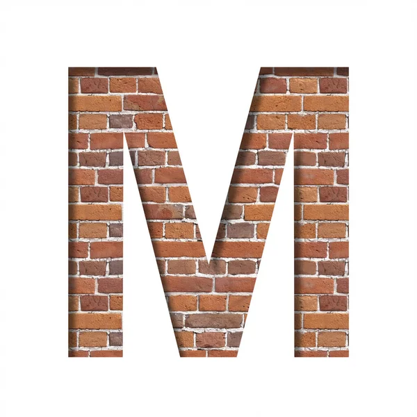 Font Brick Texture List Wycięty Papieru Tle Prawdziwej Ceglanej Ściany — Zdjęcie stockowe