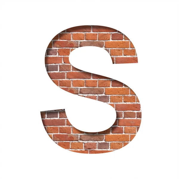 Lettertype Brick Texture Letter Uit Papier Gesneden Een Achtergrond Van — Stockfoto