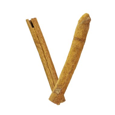 Tarçın yazı tipi. V harfi beyaz izole edilmiş tarçın parçalarından yapılır. Baharatlardan ayarlanmış alfabe harfleri yazı tipi