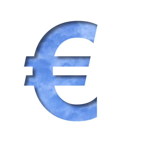 Fonte Céu Azul Símbolo Dinheiro Euro Cortado Papel Contexto Céu — Fotografia de Stock
