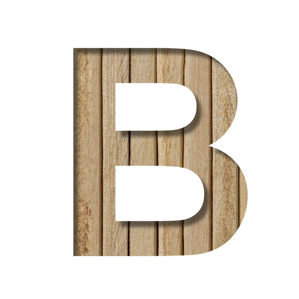 ライトウッドのフォント 文字Bは垂直木板の背景に紙から切り取られています 木製フォントのセット — ストック写真