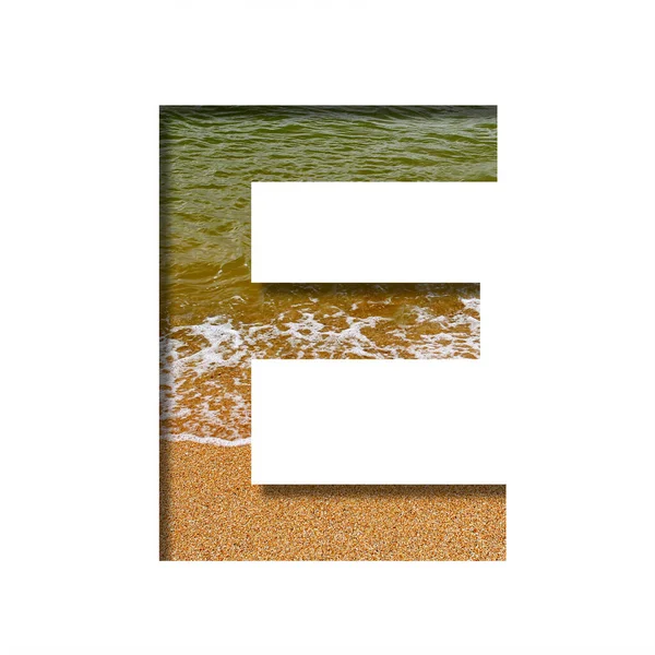 Sea Shore Font Letter Cut Out Paper Background Beach Seashore — Stock Photo, Image