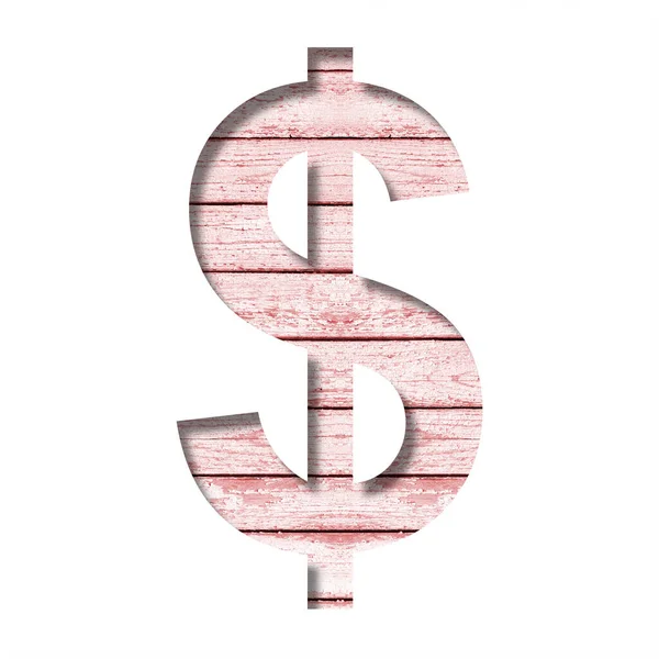 Lettertype Borden Met Oude Verf Dollar Money Business Symbool Gesneden — Stockfoto
