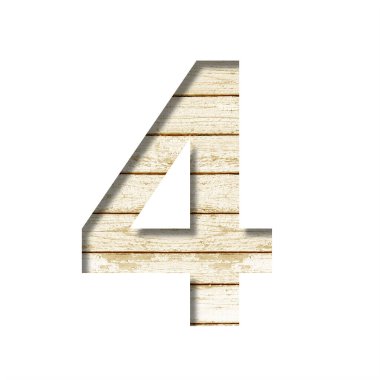 Kalas duvar yazı tipi. Dört haneli rakamlar, eski bir tahta duvarın üzerinde soluk boyayla kesilmiş dört kağıt. Tahtadaki dekoratif yazı tipleri..