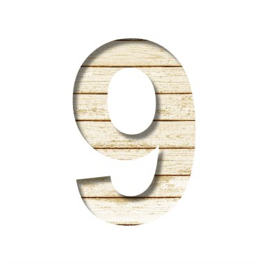 Kalas duvar yazı tipi. Solmuş boyalı eski bir tahta duvarda dokuz, dokuz haneli kağıt kesiği. Tahtadaki dekoratif yazı tipleri..