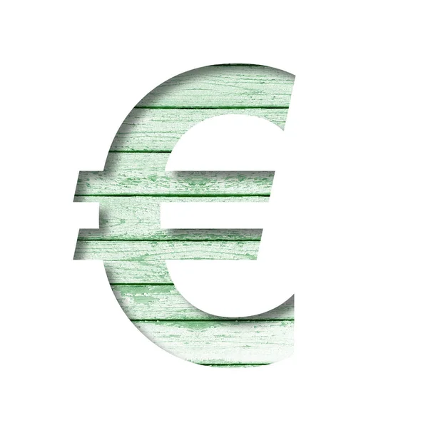 Carattere Vecchio Muro Legno Euro Money Business Symbol Ritagliato Carta — Foto Stock