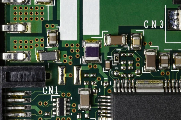 Elektronik Baskılı Devre Kartı Mikro Devreler Mikro Işlemciler Çipler Üst — Stok fotoğraf