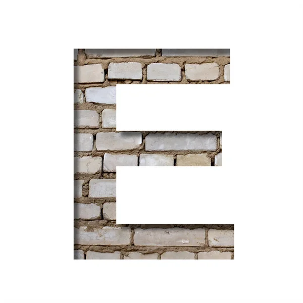 Betűtípus White Brick Betű Fehér Papírból Van Kivágva Egy Hanyag — Stock Fotó