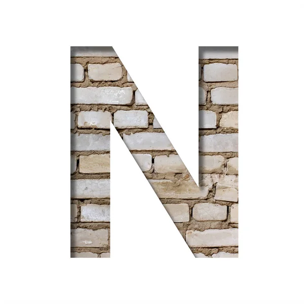 Lettertype White Brick Letter Gesneden Van Wit Papier Achtergrond Van — Stockfoto