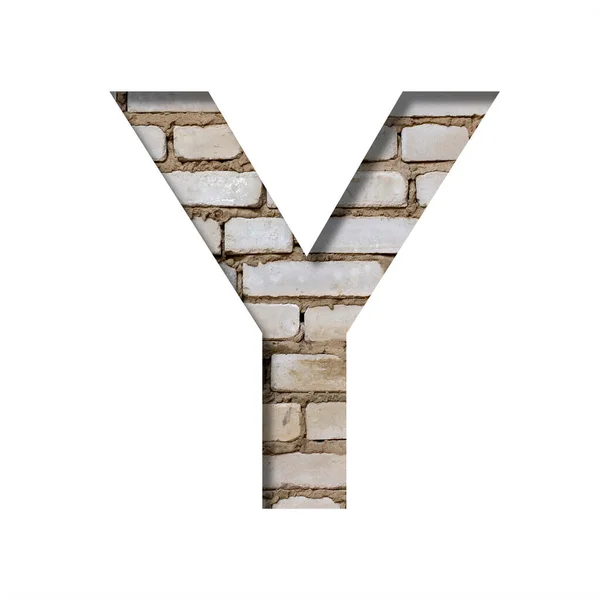 Lettertype White Brick Letter Gesneden Uit Wit Papier Achtergrond Van — Stockfoto