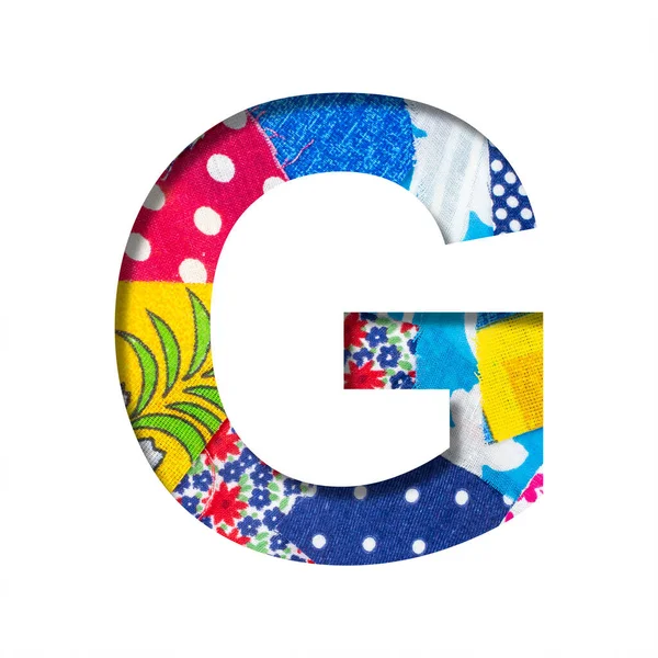 Ремесло Креативный Шрифт Буква Вырезана Бумаги Фоне Текстуры Цветных Тканей — стоковое фото