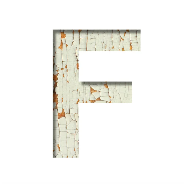 Caratteri Rustici Lettera Ritagliata Carta Sullo Sfondo Vecchia Parete Rustica — Foto Stock