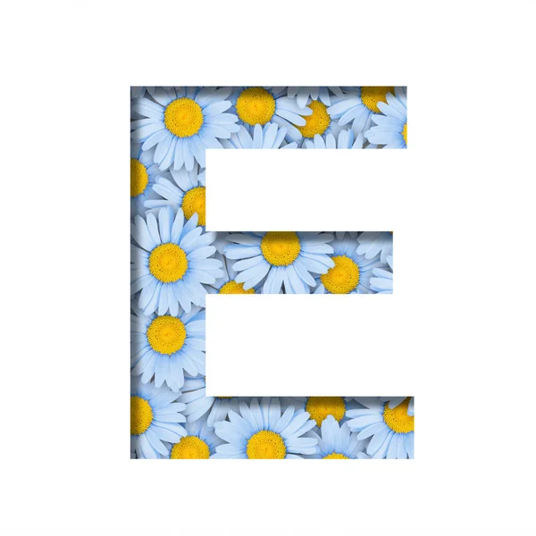 Daisy Flower Font Letter Cut Out Paper Background Pattern Lovely — Stock Photo, Image
