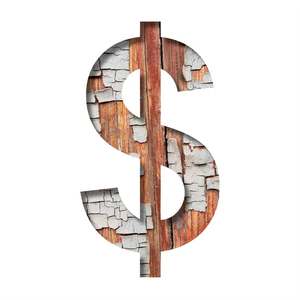 Vintage Achtergrond Lettertype Dollar Money Business Symbool Gesneden Uit Papier — Stockfoto