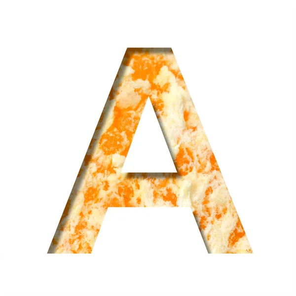 Оранжевый Шрифт Буква Вырезанная Бумаги Фоне Ароматной Кожуры Изюминки Спелого — стоковое фото