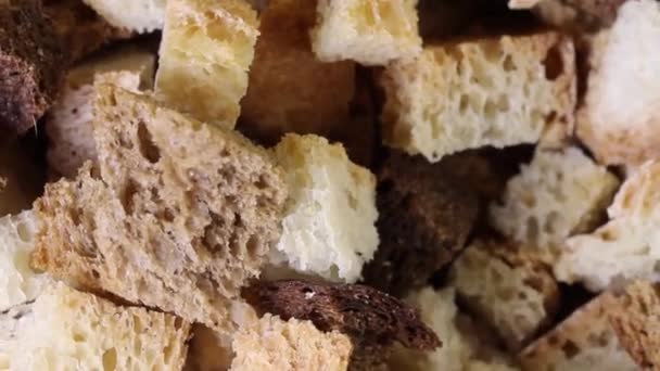 Zelfgemaakte Broodbeschuit Als Achtergrond Broodbeschuit Close — Stockvideo