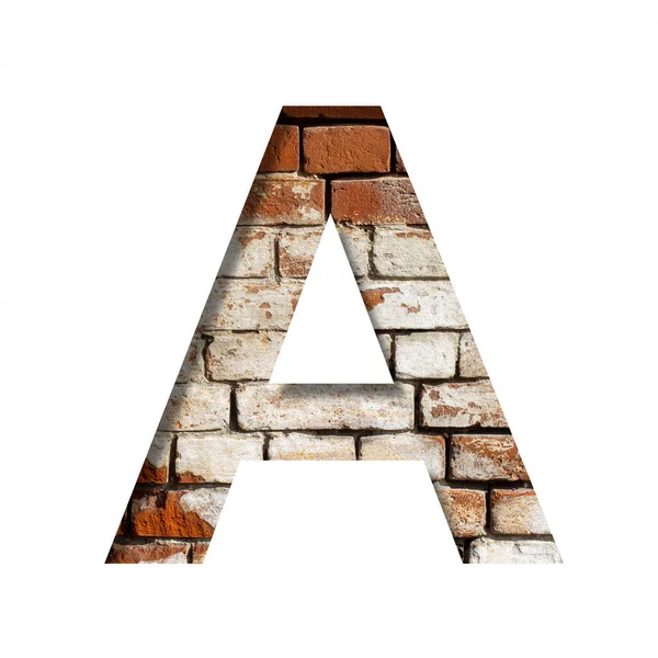 Brick Lettertype Letter Achtergrond Van Een Oude Bakstenen Muur Met — Stockfoto