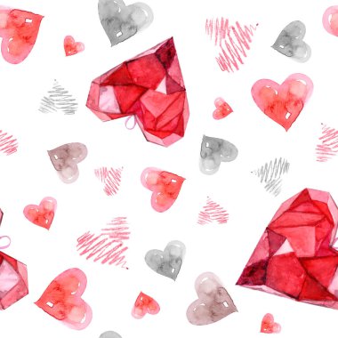 Sevgililer Günü için kusursuz bir desen. Hatıra defteri için doku. Dekor klipslemesi için. Kalpler, aşk, sevgililer günü