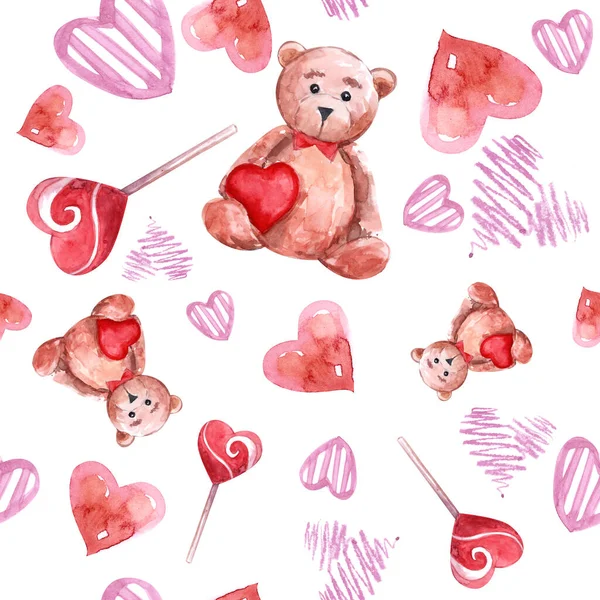 バレンタインデーのためのシームレスなパターン スクラップブッキングのためのテクスチャ 装飾用のクリップアート ハート愛バレンタイン — ストック写真