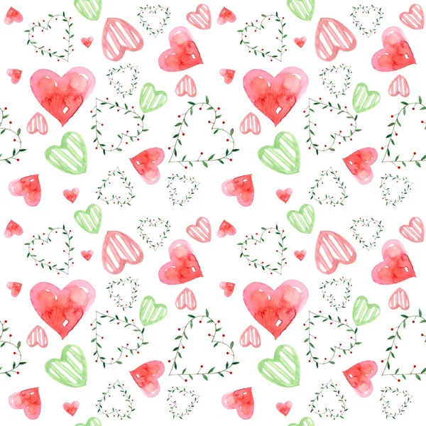 バレンタインデーのためのシームレスなパターン スクラップブッキングのためのテクスチャ 装飾用のクリップアート ハート愛バレンタイン — ストック写真