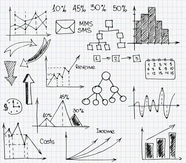 Set of sketch materials — Stock Vector