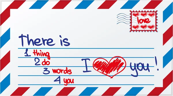 Aşk posta kartı — Stok Vektör