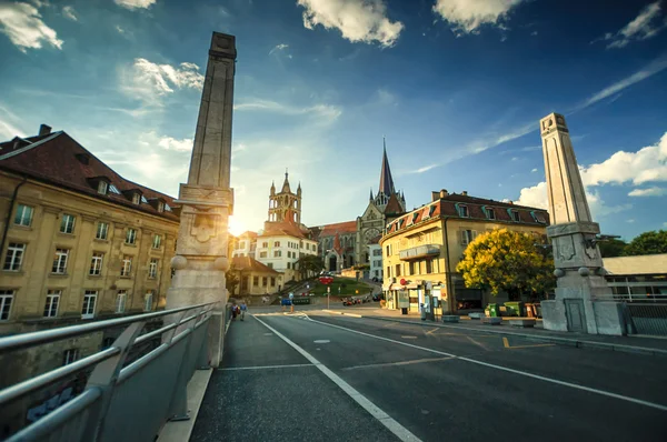 Vista sulla Cattedrale di Losanna in Svizzera — Foto Stock