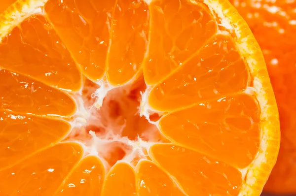 Laranja tangerina macro close up — Fotografia de Stock