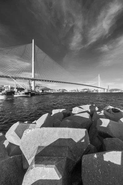 Porto Merci Ponte Nella Città Hong Kong — Foto Stock
