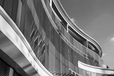 Modern mimarinin dış cephesi. soyut arkaplan oluşturuluyor