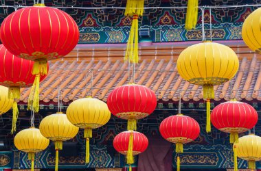 Çin feneri Hong Kong, Çin 'deki Çin tapınağında.