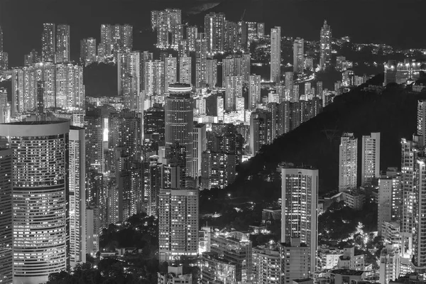 夜の香港市の空中風景 — ストック写真
