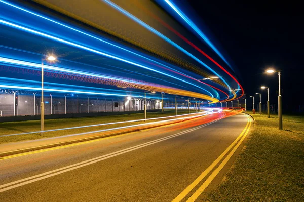 Sentieri Leggeri Traffico Notte — Foto Stock