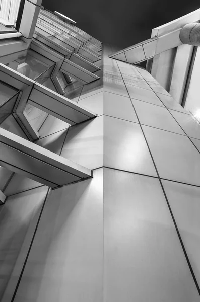 Exterior Arquitectura Moderna Construcción Fondo Abstracto —  Fotos de Stock
