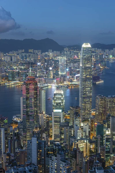 Victoria Harbor Hong Kong City Night — Stock Photo, Image