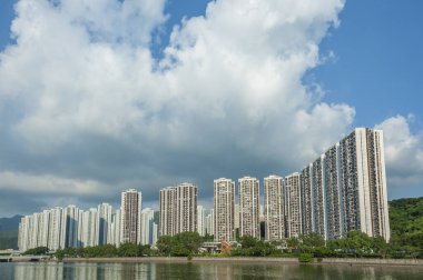 Hong Kong 'da yüksek binalar.