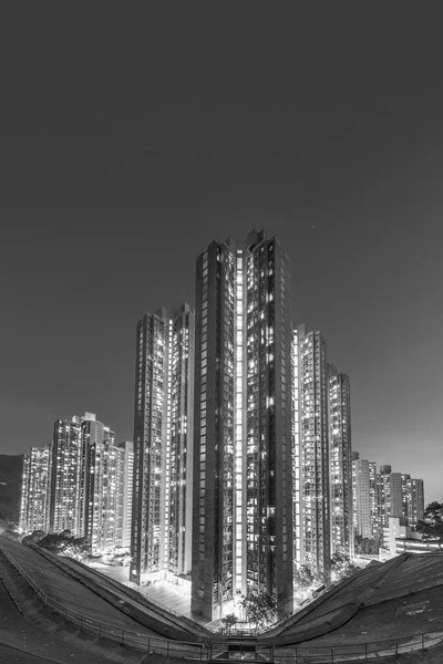 Edificio Residencial Gran Altura Propiedad Pública Ciudad Hong Kong Por —  Fotos de Stock