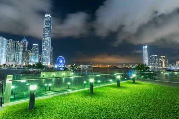 Skyline Ciudad Hong Kong Por Noche —  Fotos de Stock