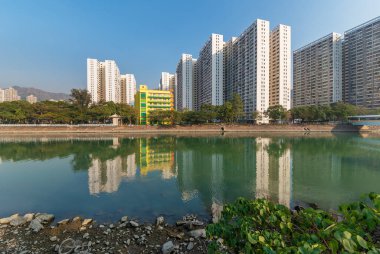 Hong Kong 'da yüksek binalar.
