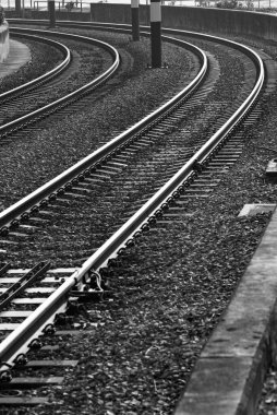 Boş demiryolu hattını kapatın. Ulaşım arkaplanı