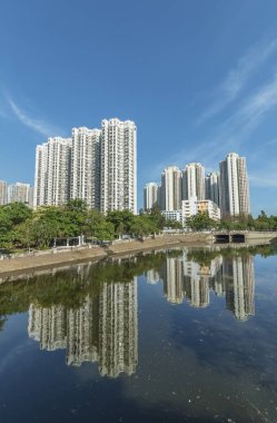 Hong Kong 'da yüksek binalar.