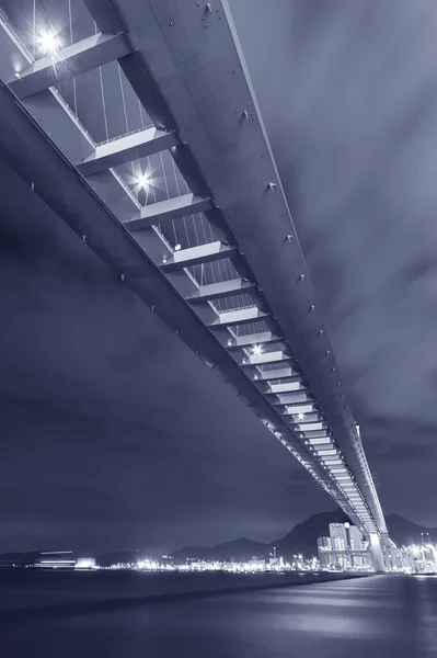 Puente Cutterstone Puerto Carga Ciudad Hong Kong Por Noche —  Fotos de Stock