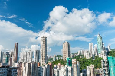 Hong Kong 'da yüksek binalar.