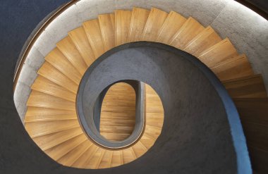 Modern spiral merdiven. Modern mimari soyut arkaplan