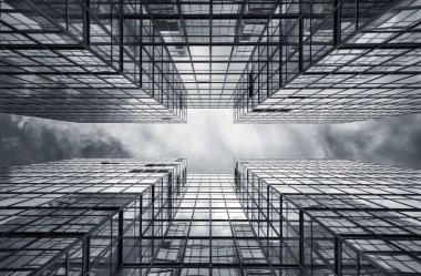 Modern binanın dış cephesi. Mimari soyut arkaplan