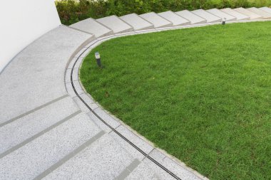 Modern merdiven. Soyut arkaplan oluşturuluyor